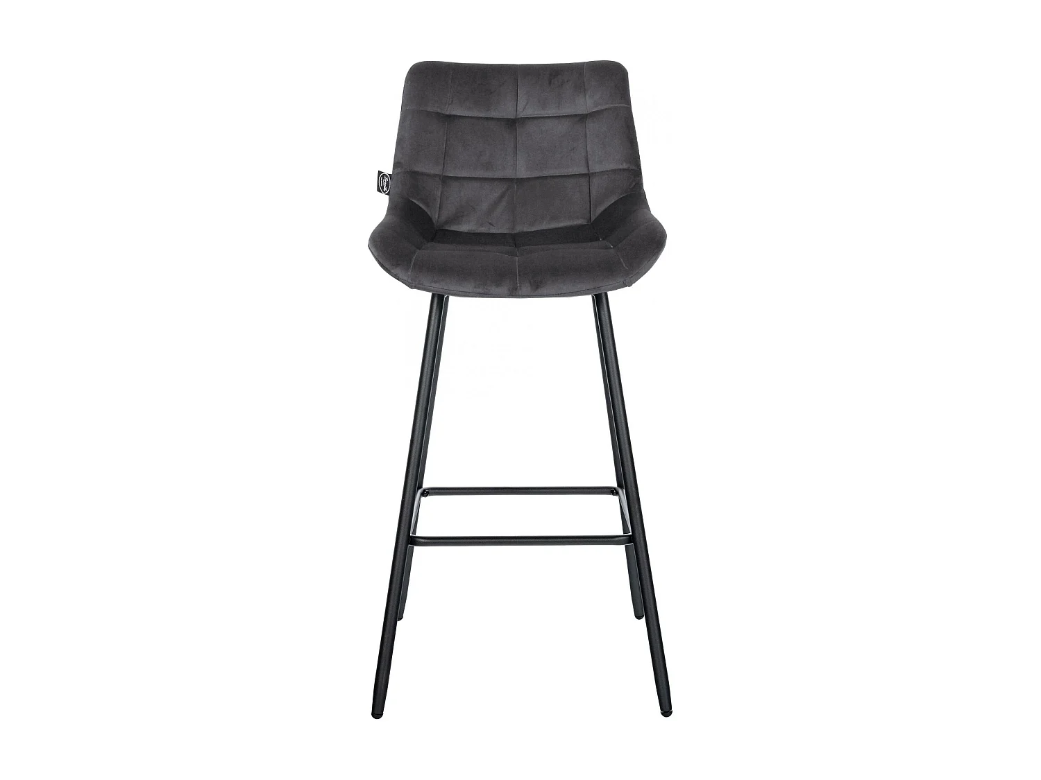 Tabouret de bar - Velours & Métal - Gris foncé - Weston