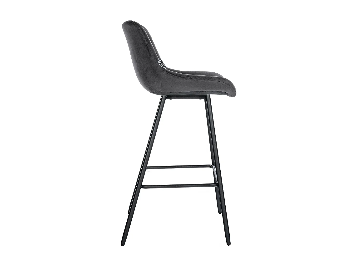 Tabouret de bar - Velours & Métal - Gris foncé - Weston