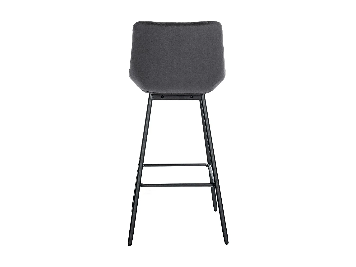 Tabouret de bar - Velours & Métal - Gris foncé - Weston