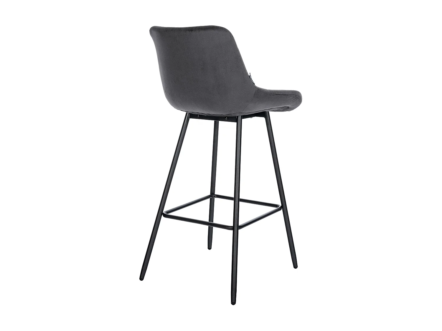 Tabouret de bar - Velours & Métal - Gris foncé - Weston