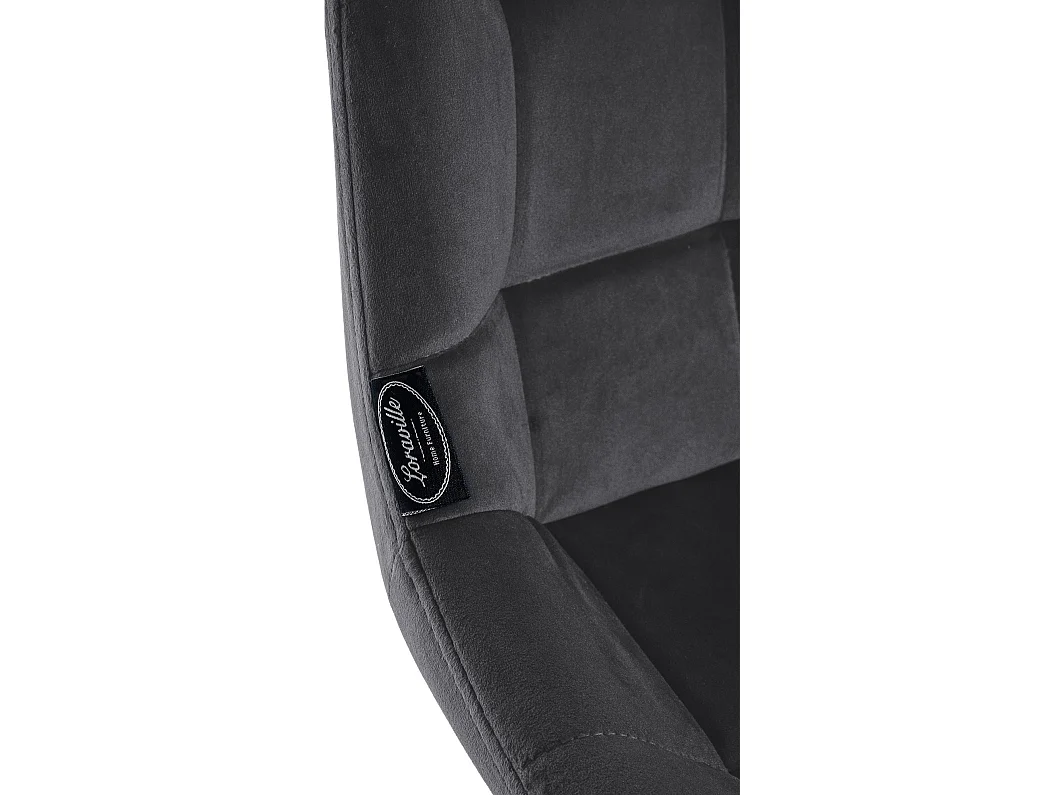 Tabouret de bar - Velours & Métal - Gris foncé - Weston