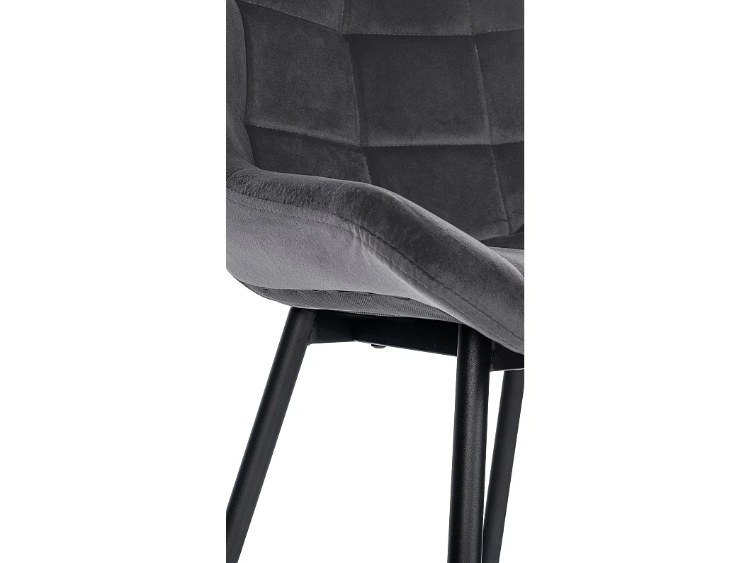 Tabouret de bar - Velours & Métal - Gris foncé - Weston