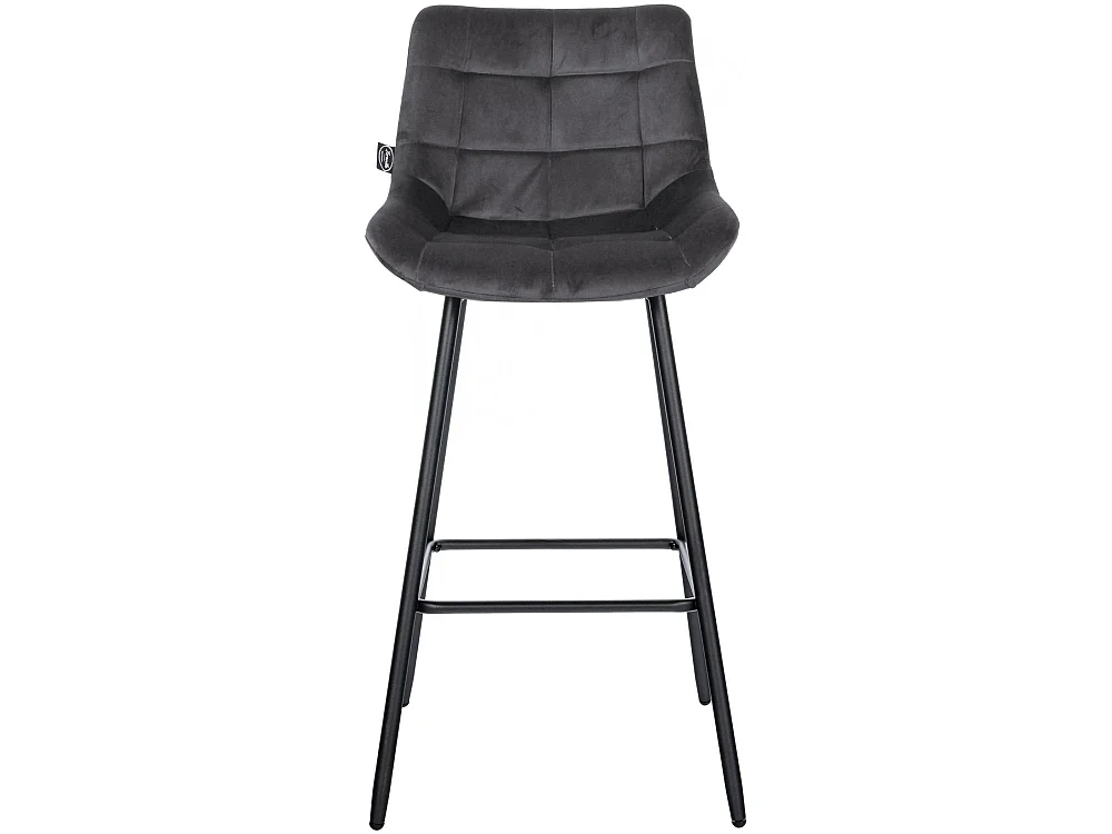 Tabouret de bar - Velours - Gris foncé - Weston