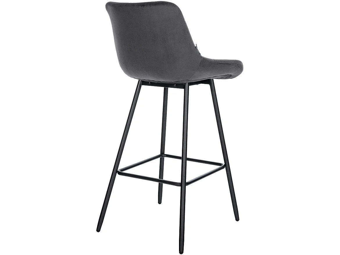 Tabouret de bar - Velours - Gris foncé - Weston