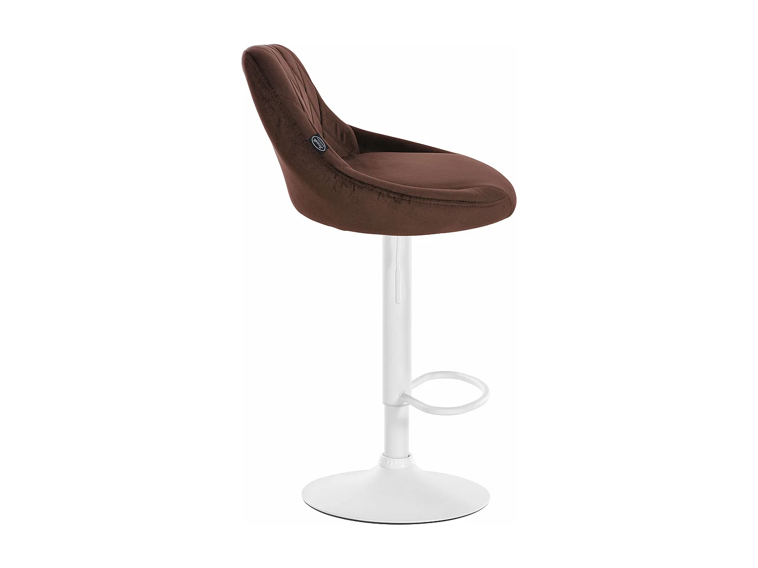 Tabouret de bar - Tissu & Blanc - Marron - Lazio