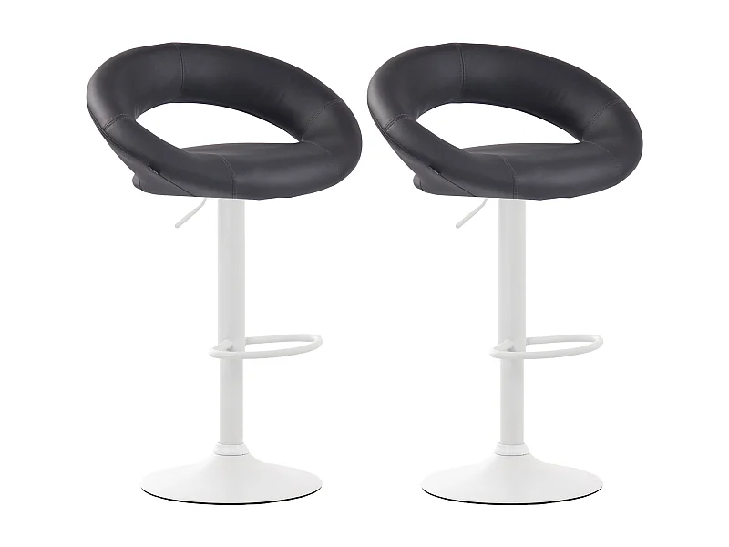 2er Set Barhocker - Kunstleder & Metall - grau - Olinda