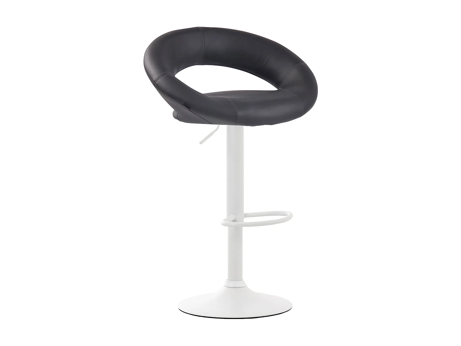 Lot de 2  Tabouret de bar - Similicuir & Métal - Gris - Olinda