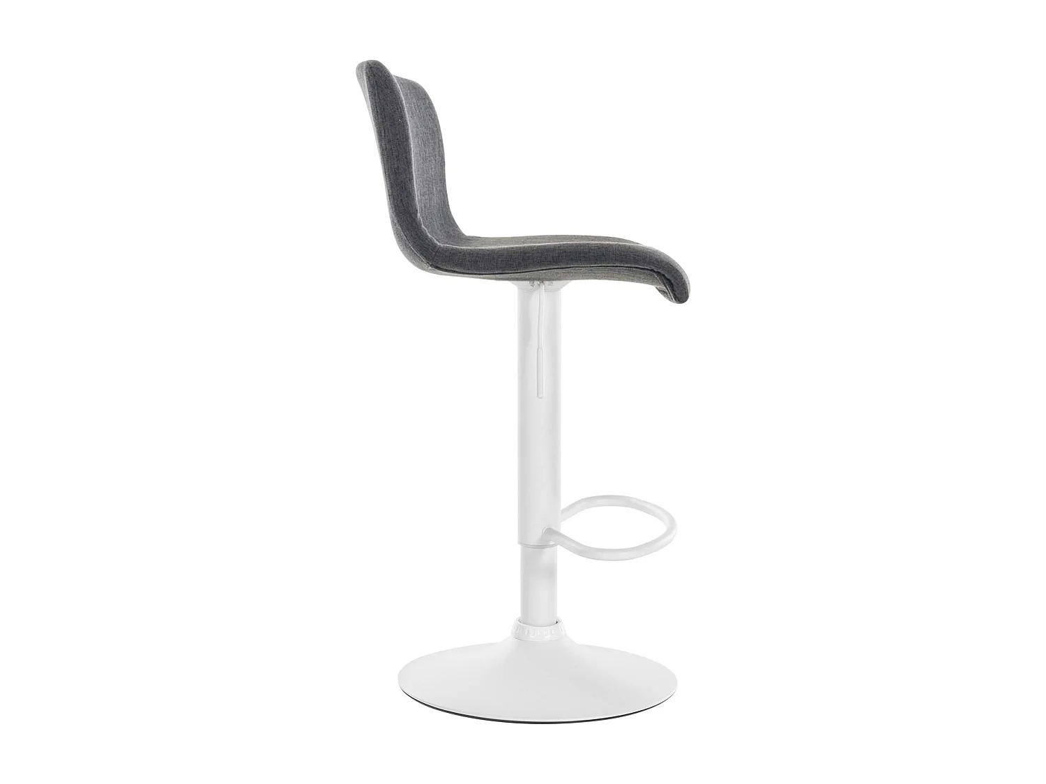 Tabouret de bar - Tissu & Métal blanc mat - Gris foncé - Hover