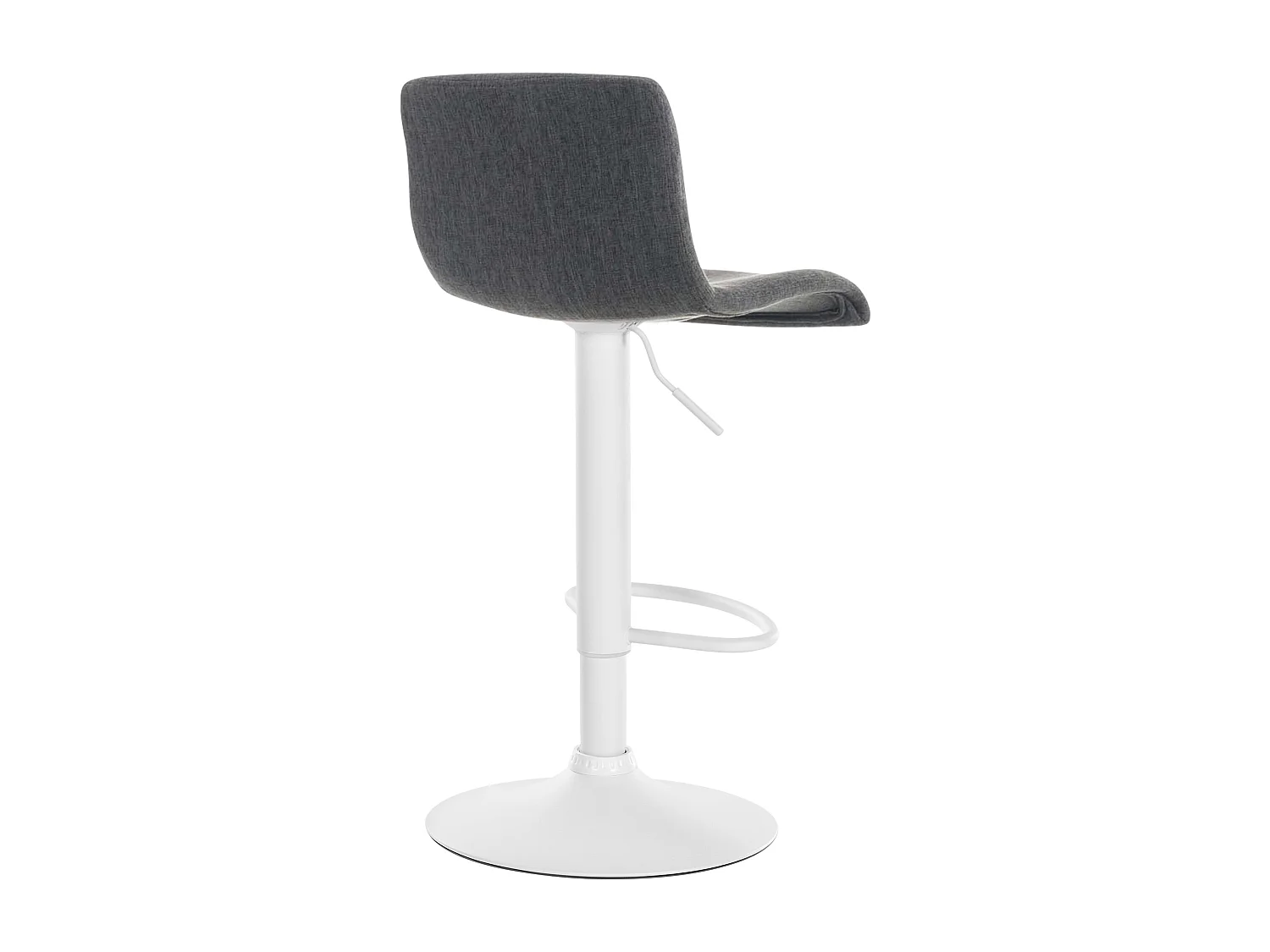 Tabouret de bar - Tissu & Métal blanc mat - Gris foncé - Hover