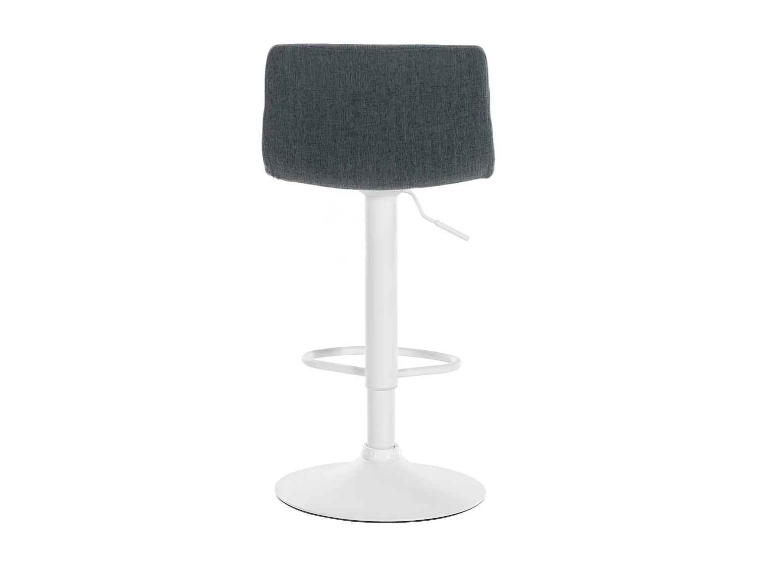 Tabouret de bar - Tissu & Métal blanc mat - Gris foncé - Hover