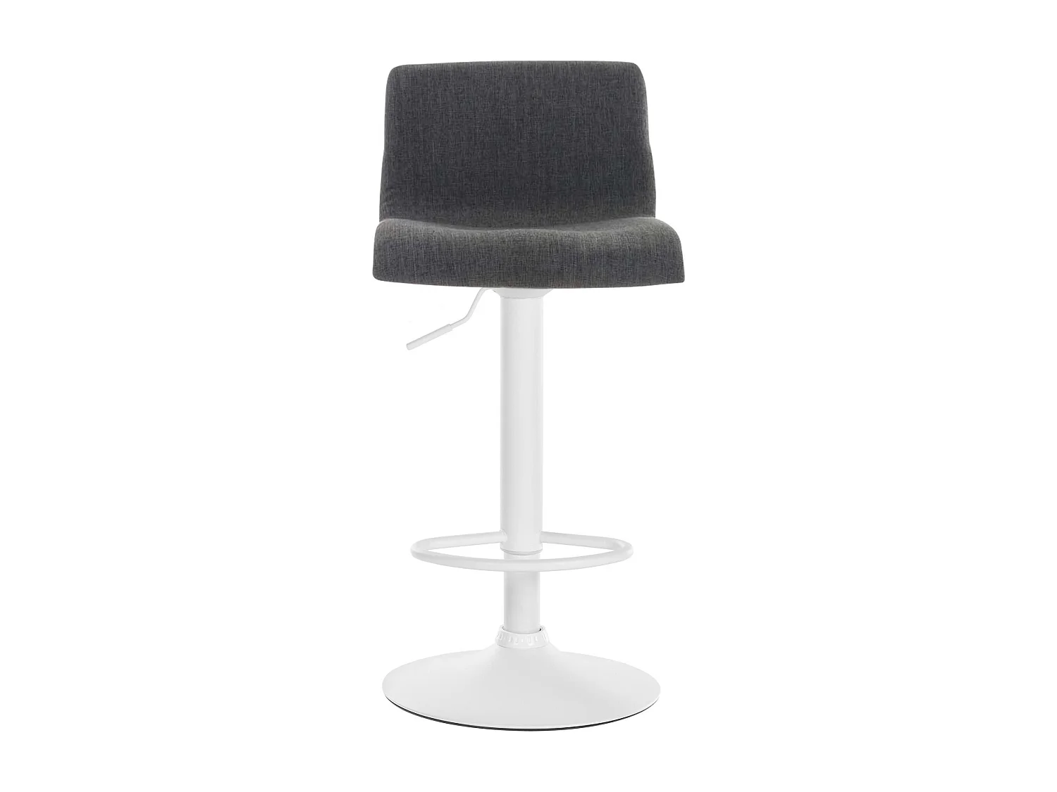 Tabouret de bar - Tissu & Métal blanc mat - Gris foncé - Hover