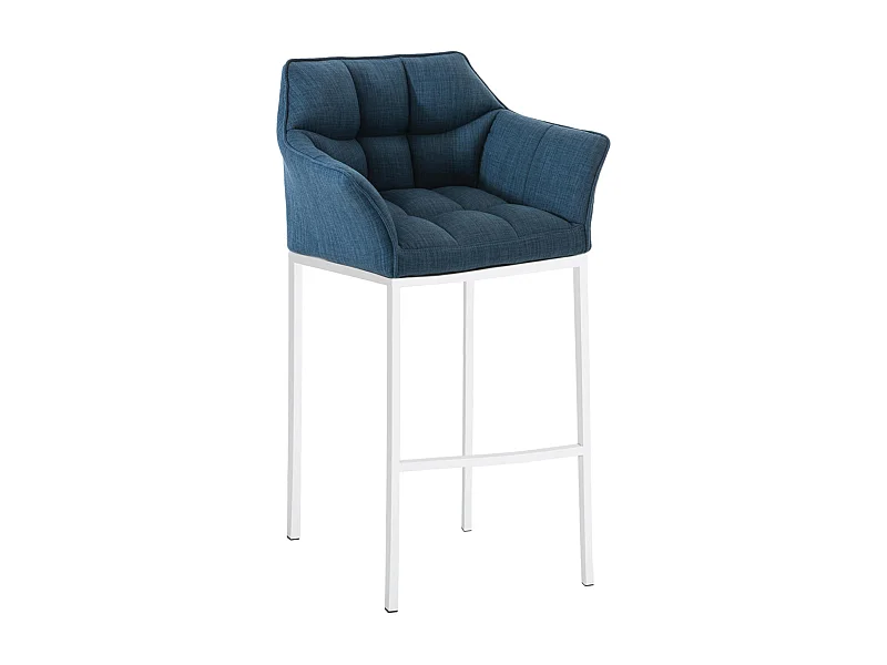 Barkruk - Stof & wit - blauw - Damaso