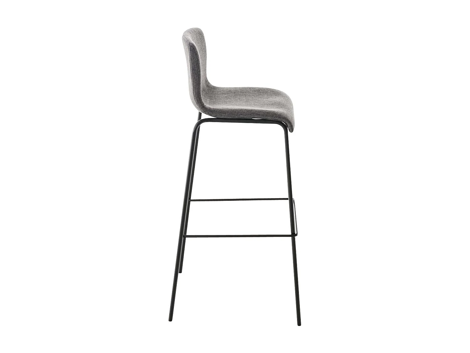 Lot de 2  Tabouret de bar - Tissu & Noir - Gris clair - Hover