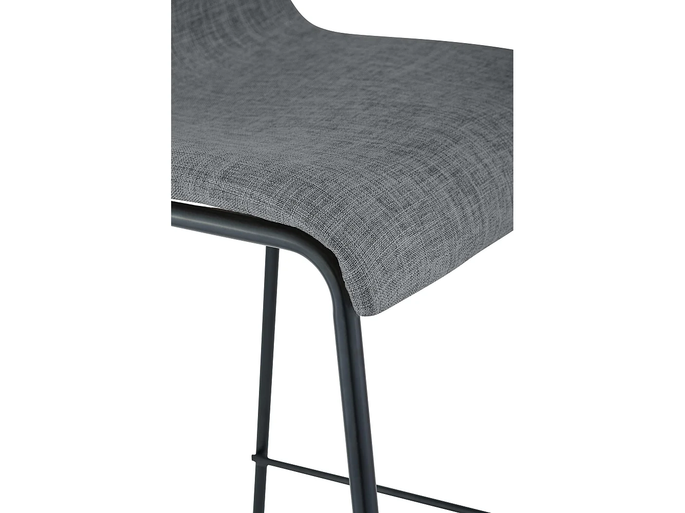 Lot de 2  Tabouret de bar - Tissu & Noir - Gris clair - Hover