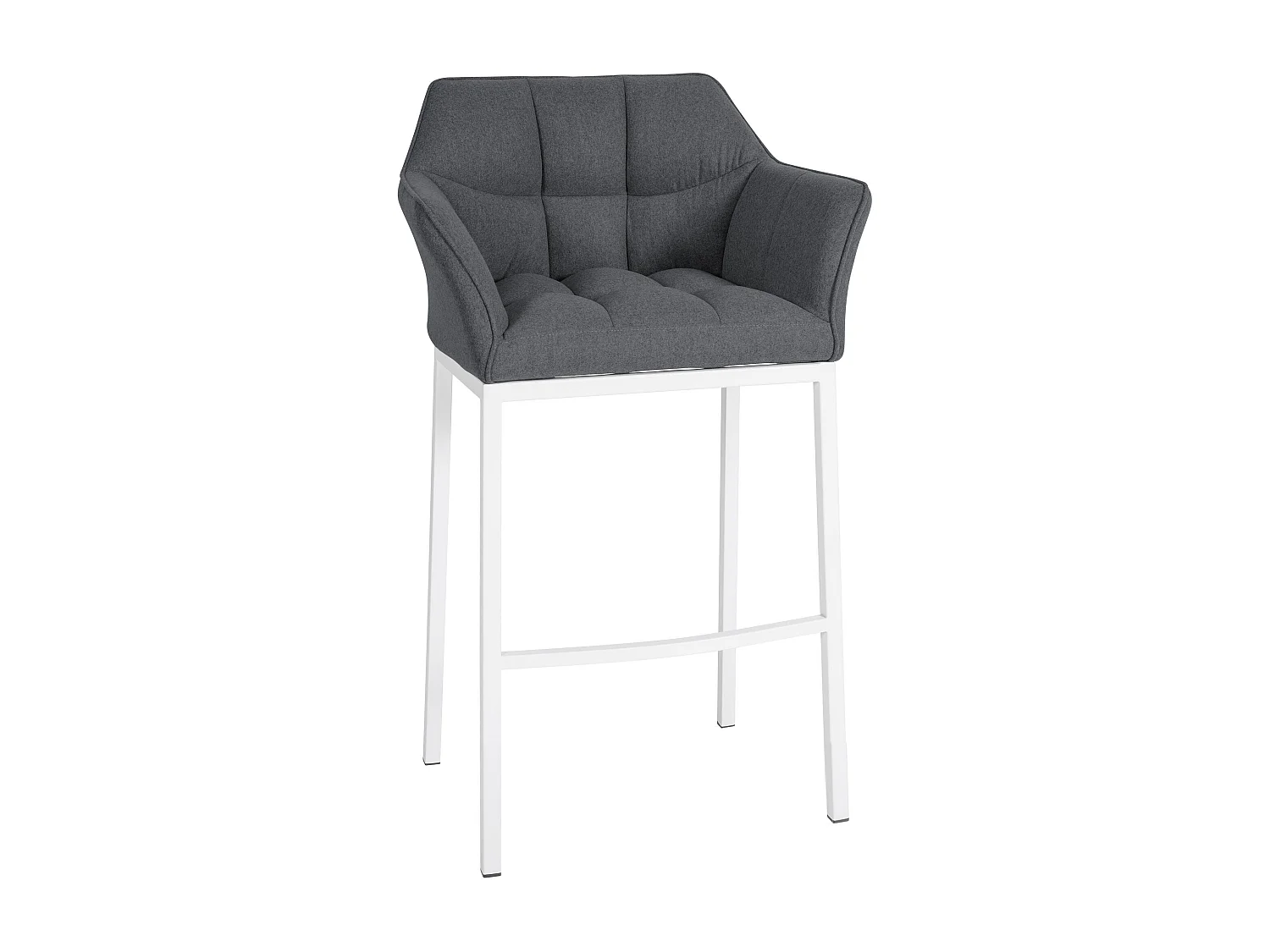 Tabouret de bar - Feutrine & Blanc - Gris - Damaso