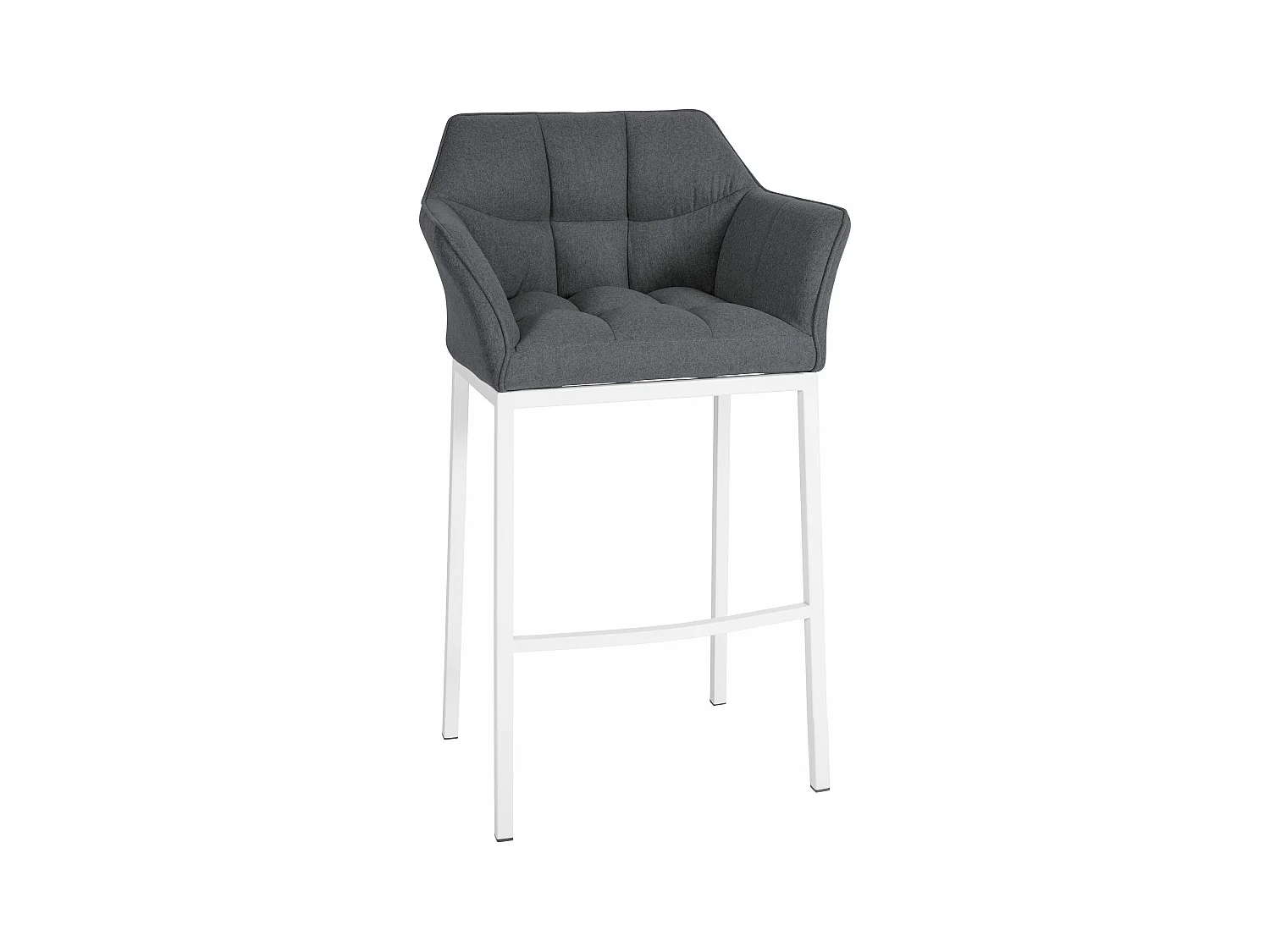 Tabouret de bar - Feutrine & Blanc - Gris - Damaso