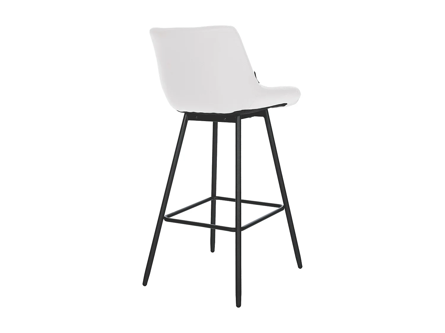 Tabouret de bar - Similicuir & Métal - Blanc - Weston