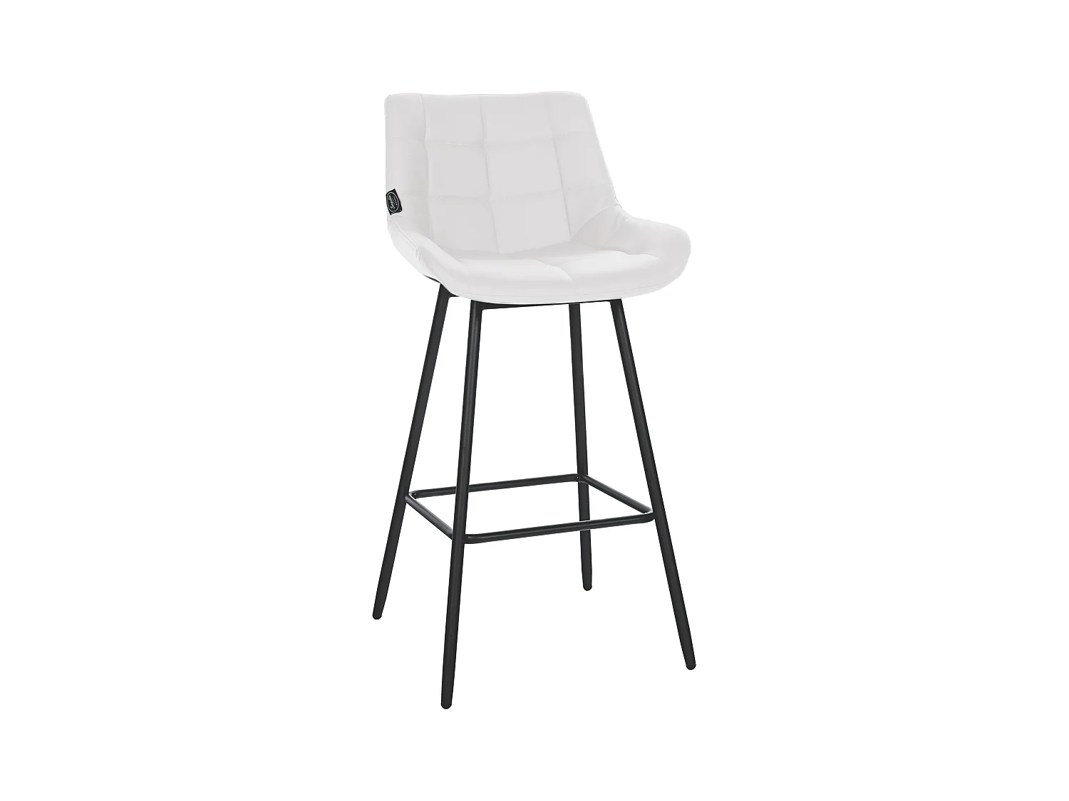Tabouret de bar - Similicuir & Métal - Blanc - Weston