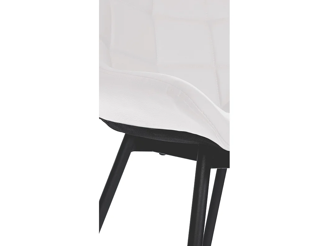 Tabouret de bar - Similicuir & Métal - Blanc - Weston