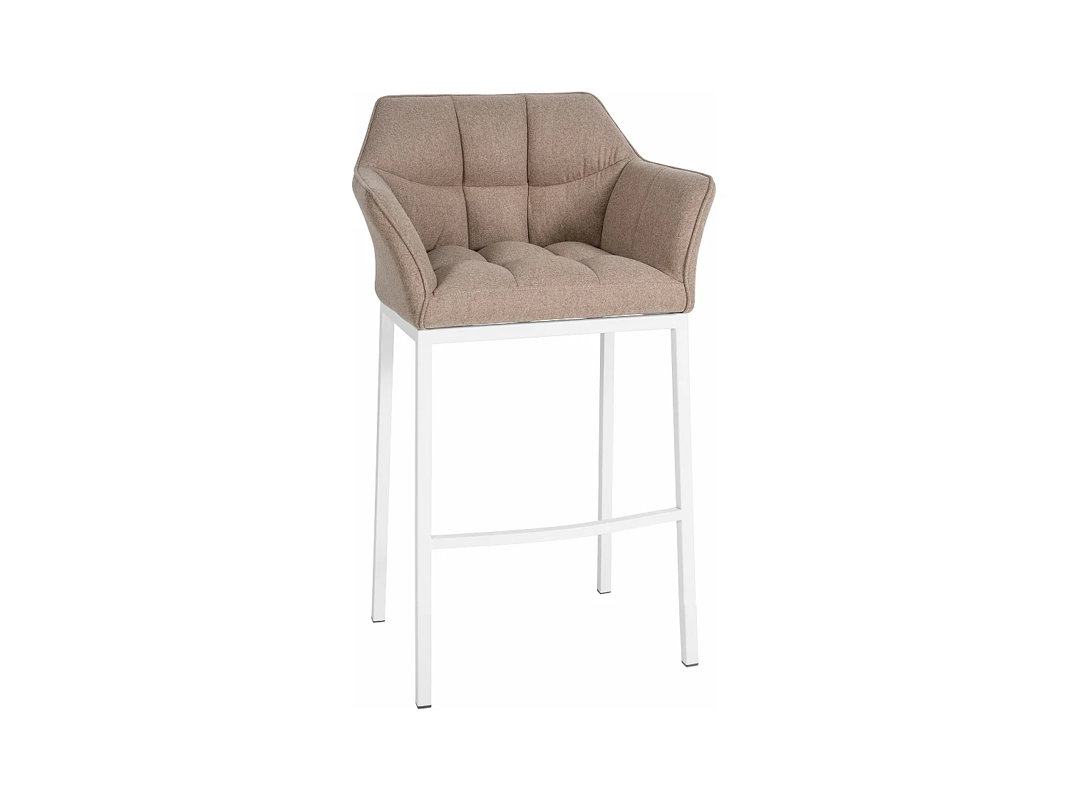 Tabouret de bar - Feutrine & Blanc - Taupe - Damaso