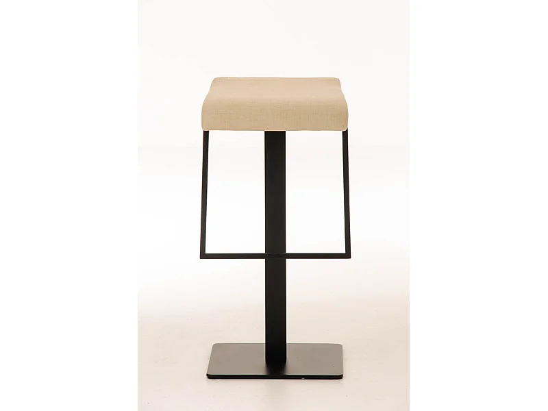Tabouret de bar - Tissu & Métal noir mat - Crème - Lameng