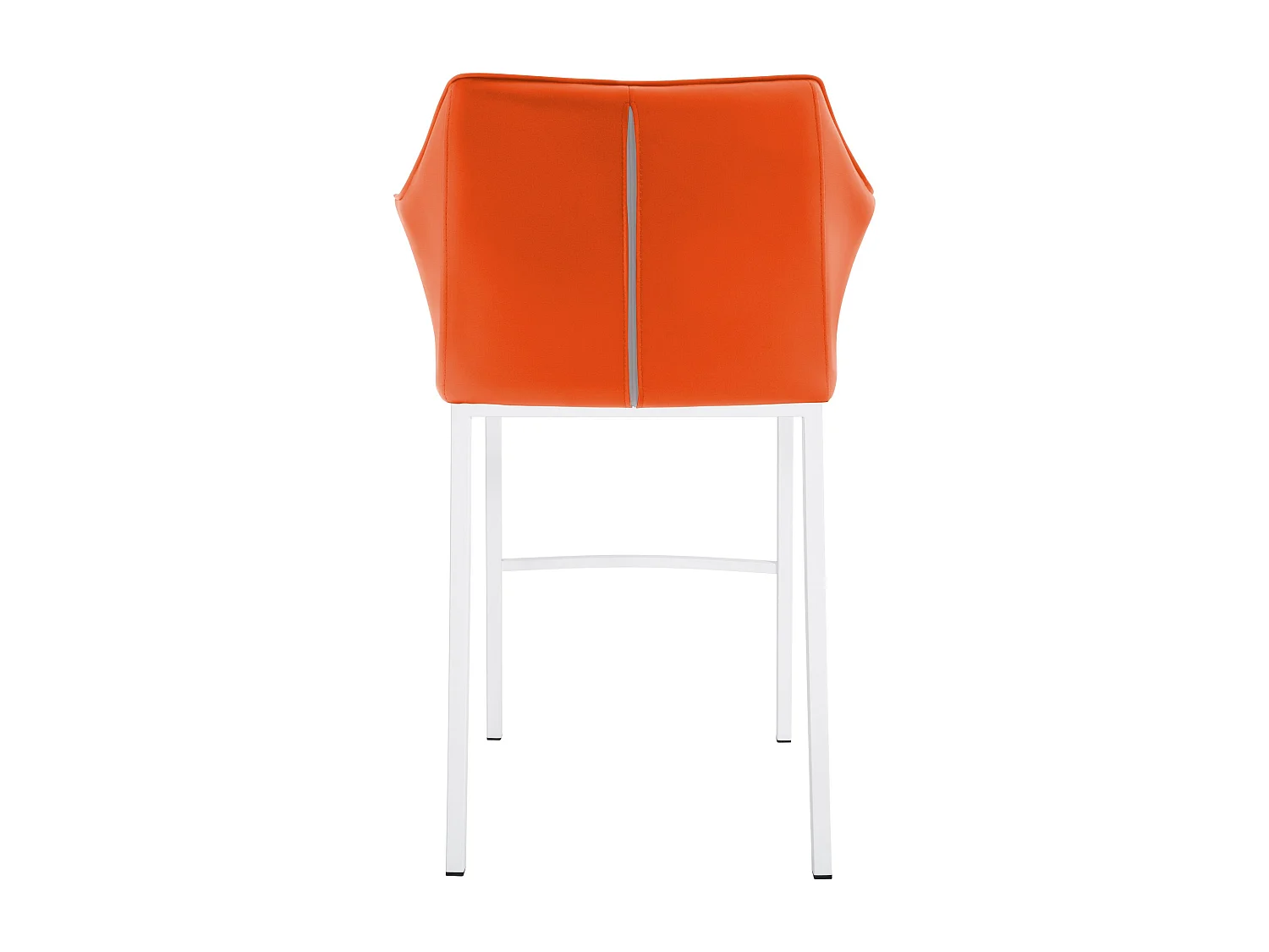 Tabouret de bar - Similicuir & Blanc - Orange - Damaso