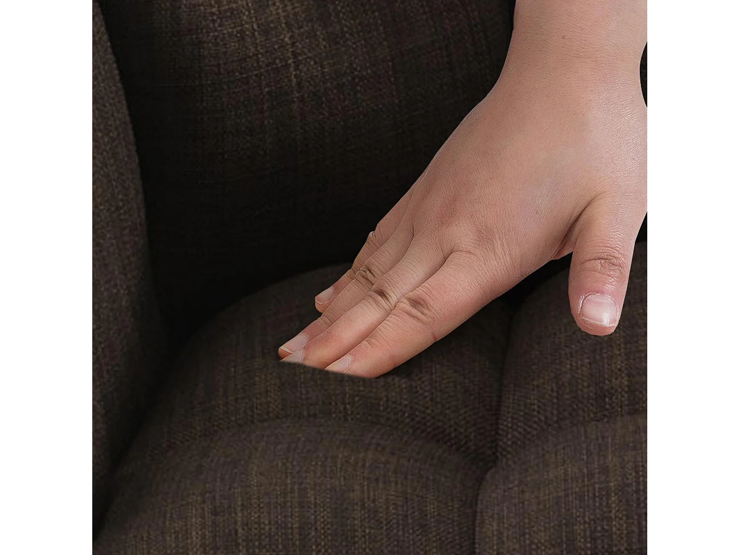 Lot de 2  Tabouret de bar - Tissu & Blanc - Marron - Damaso