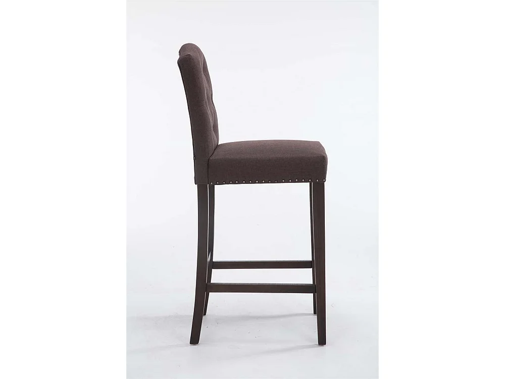 Tabouret de bar - Tissu & Bois - Marron - Louise