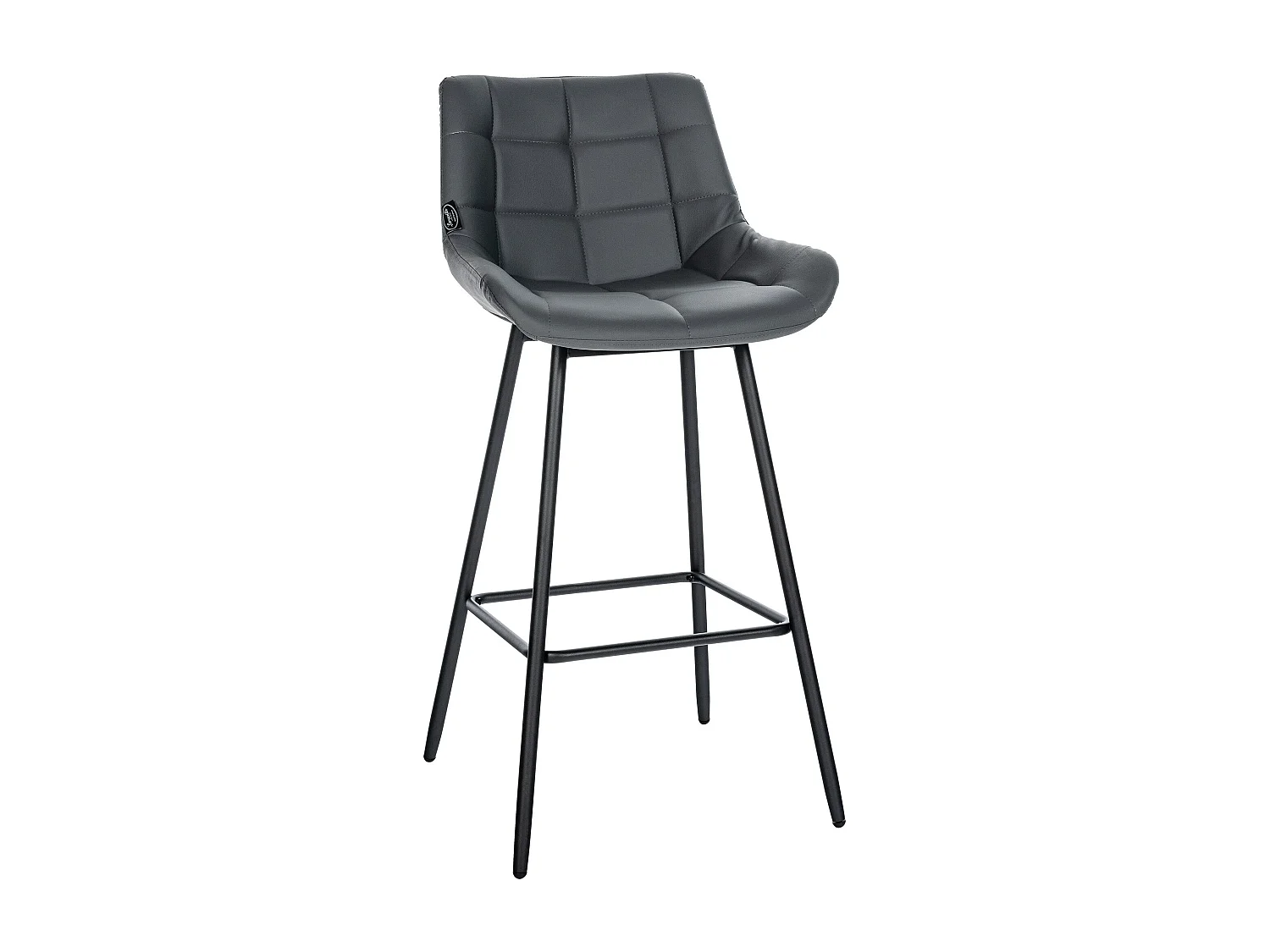 Tabouret de bar - Similicuir - Gris - Weston