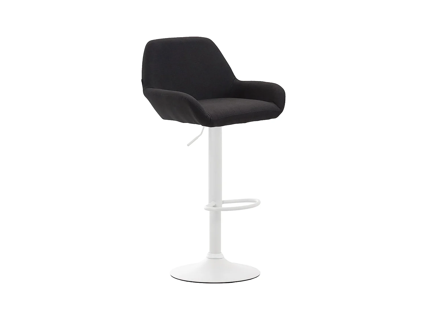 Tabouret de bar - Tissu & Blanc - Noir - Braga