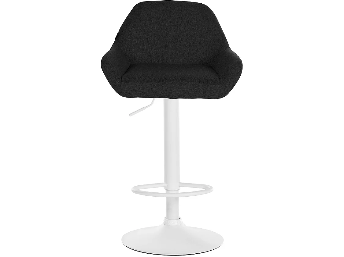 Tabouret de bar - Tissu & Blanc - Noir - Braga