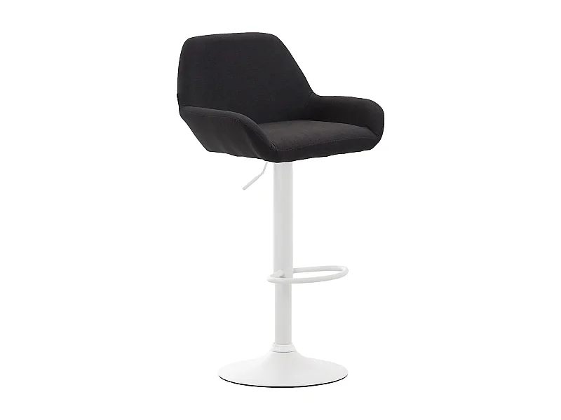 Tabouret de bar - Tissu & Blanc - Noir - Braga