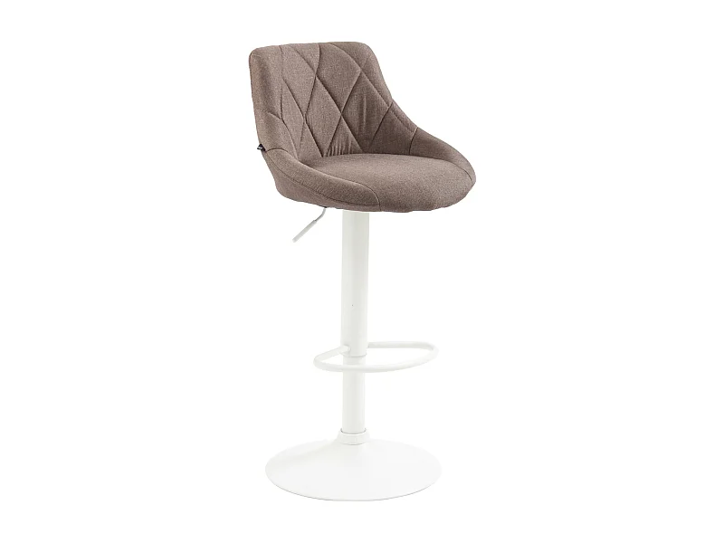 Tabouret de bar - Tissu & Blanc - Taupe - Lazio