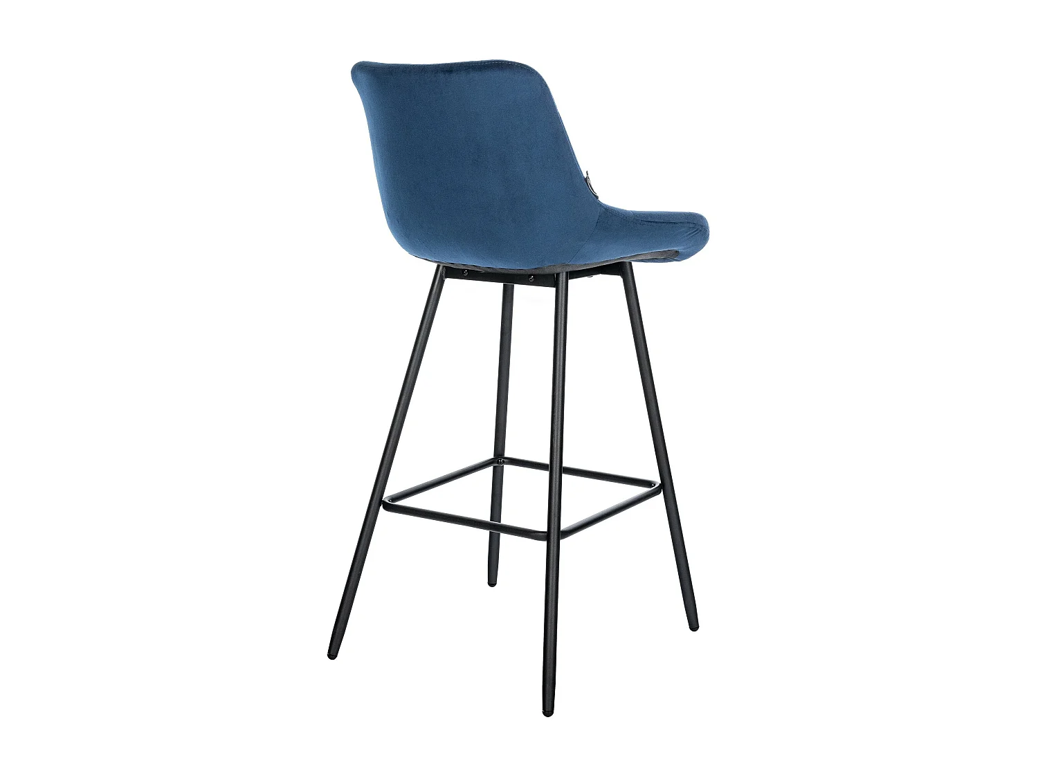 Tabouret de bar - Velours & Métal - Bleu - Weston