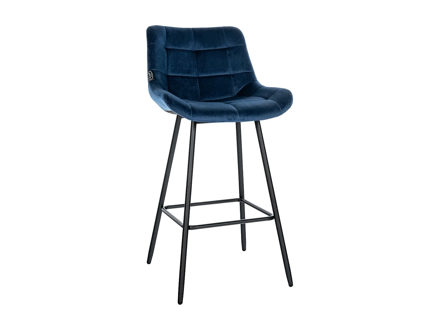 Tabouret de bar - Velours & Métal - Bleu - Weston