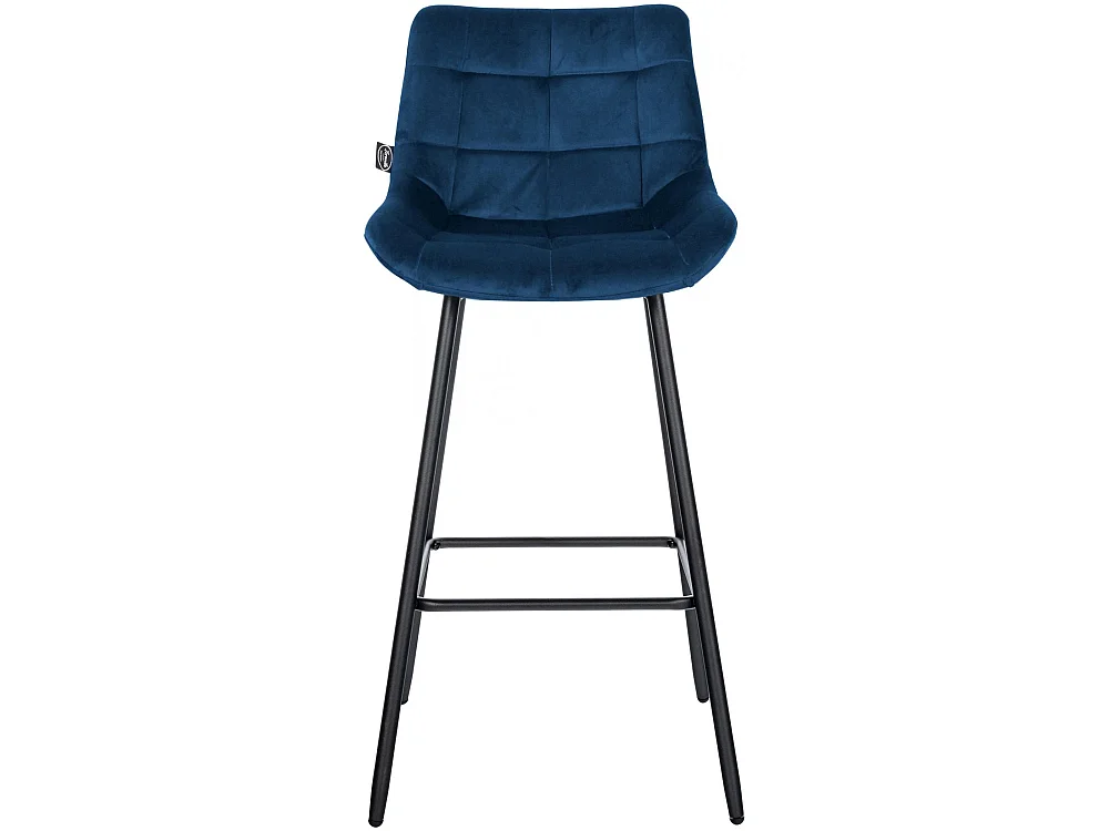 Tabouret de bar - Velours - Bleu - Weston