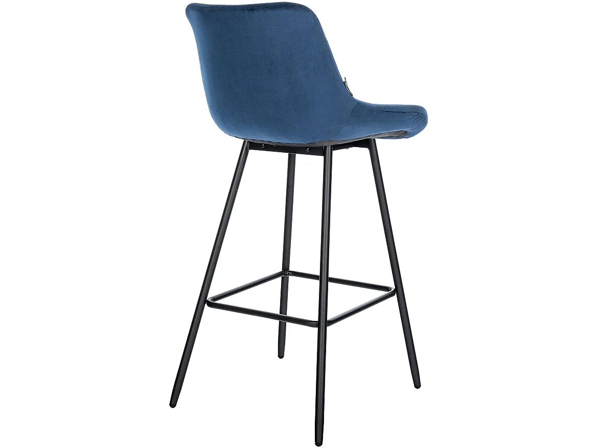 Tabouret de bar - Velours - Bleu - Weston