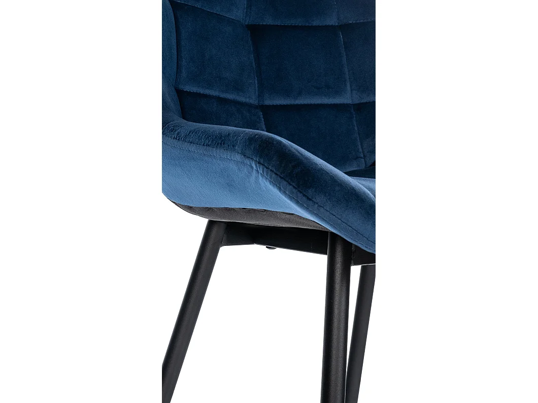 Tabouret de bar - Velours - Bleu - Weston
