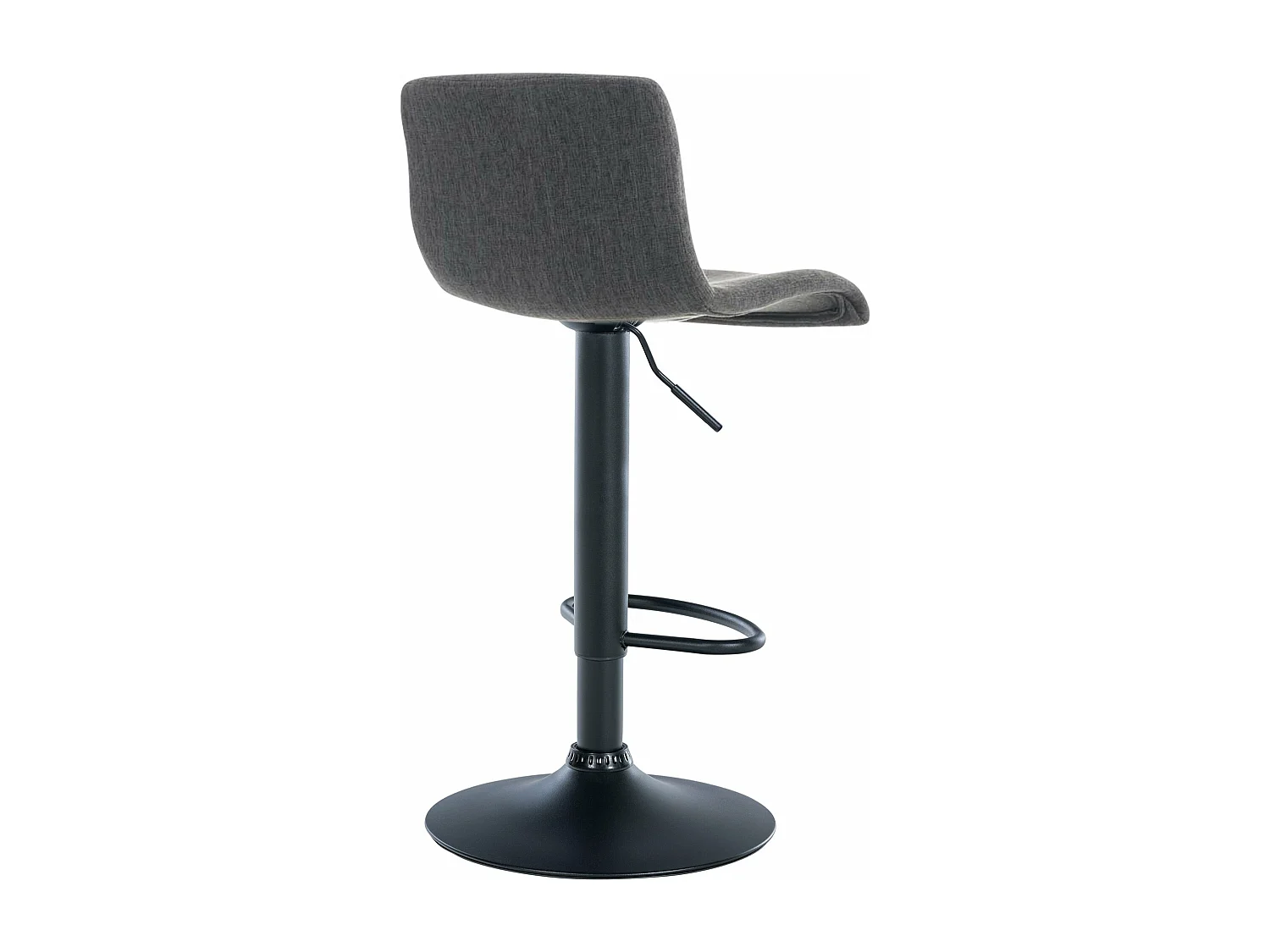 Tabouret de bar - Tissu & Métal noir mat - Gris foncé - Hover