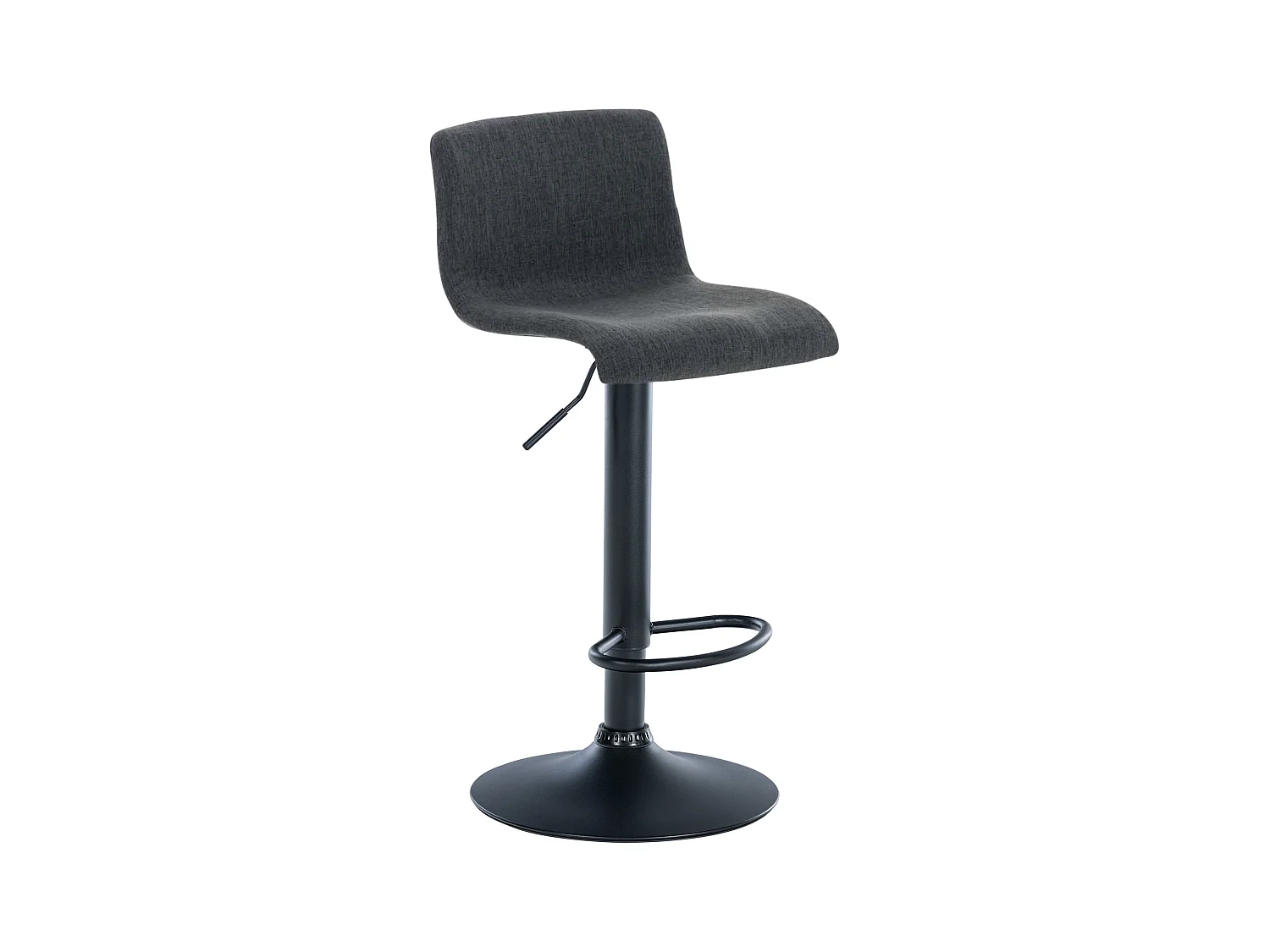 Tabouret de bar - Tissu & Métal noir mat - Gris foncé - Hover
