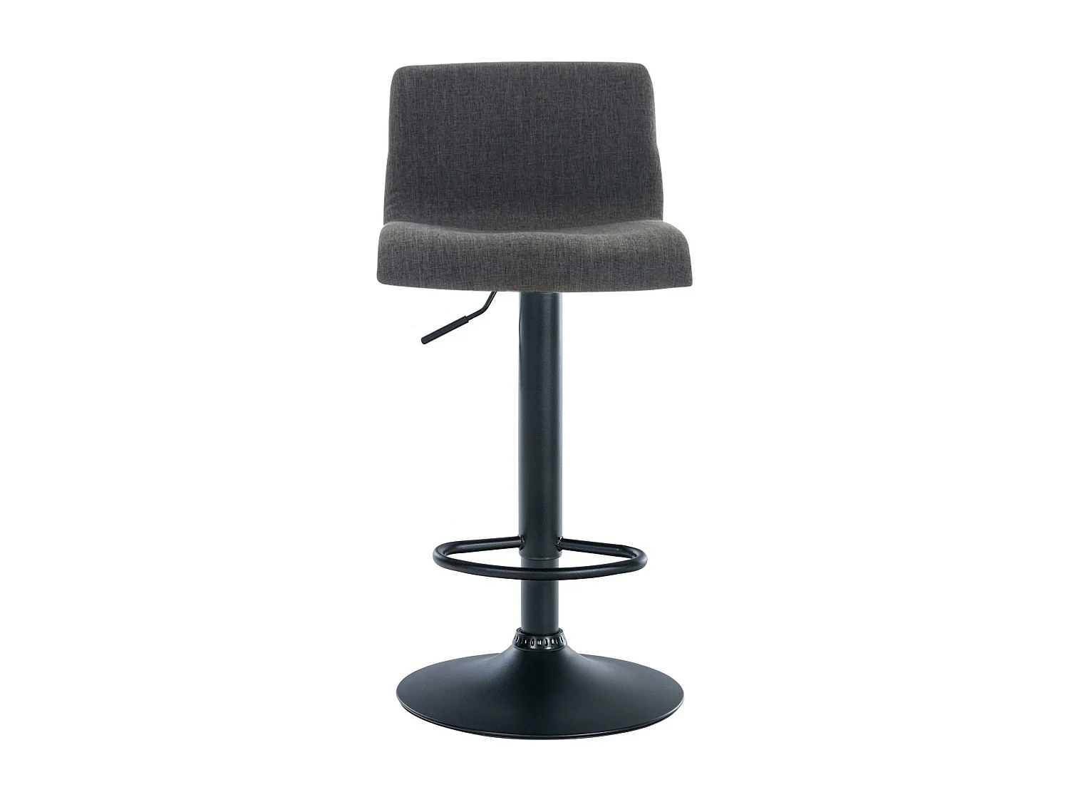 Tabouret de bar - Tissu & Métal noir mat - Gris foncé - Hover