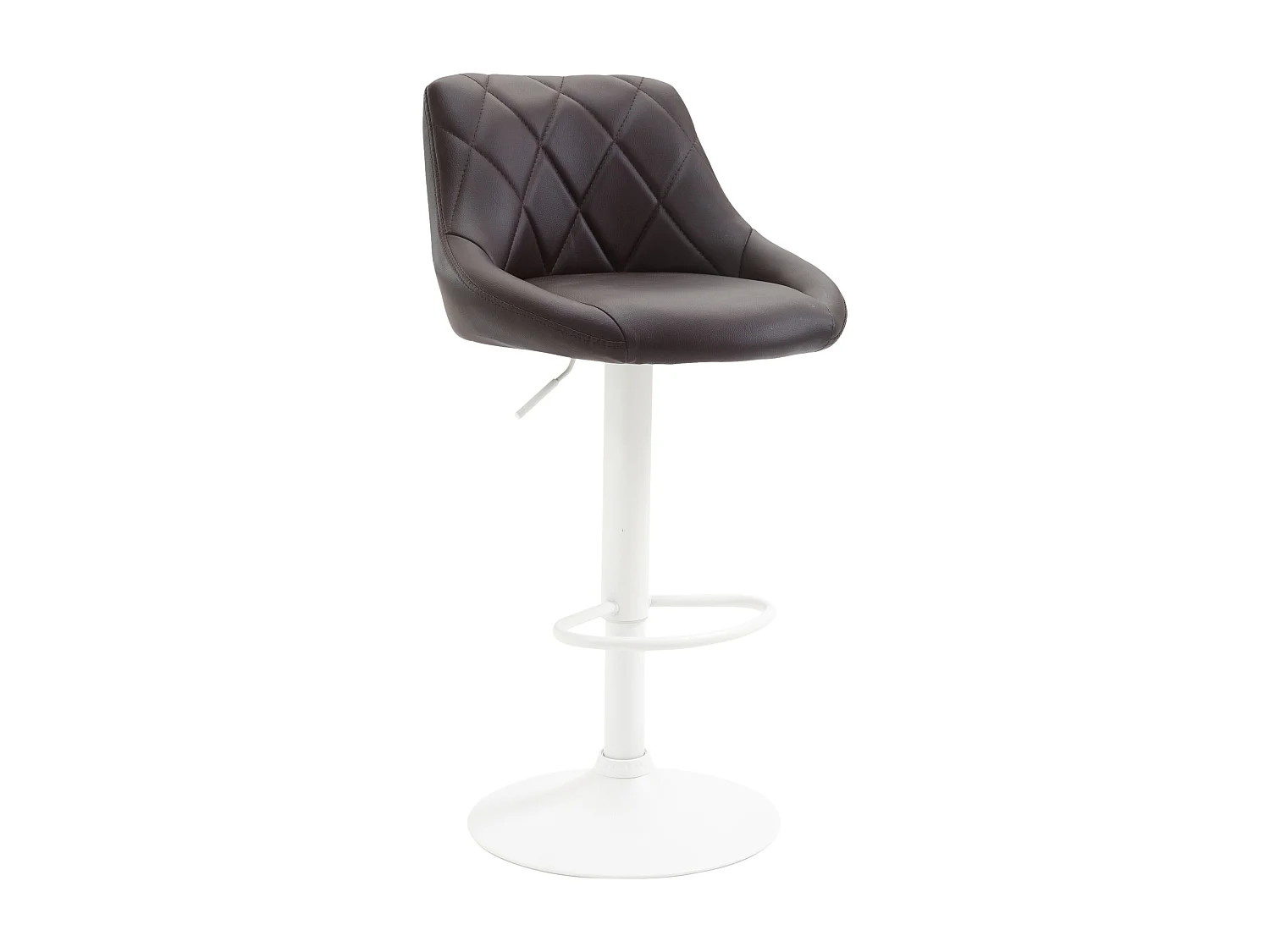 Tabouret de bar - Similicuir & Blanc - Marron - Lazio