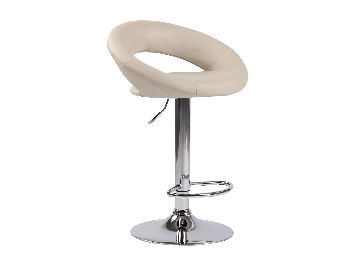 Tabouret de bar - Similicuir & Métal - Crème - Olinda