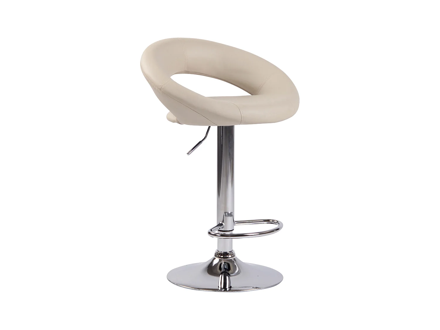 Tabouret de bar - Similicuir & Métal - Crème - Olinda