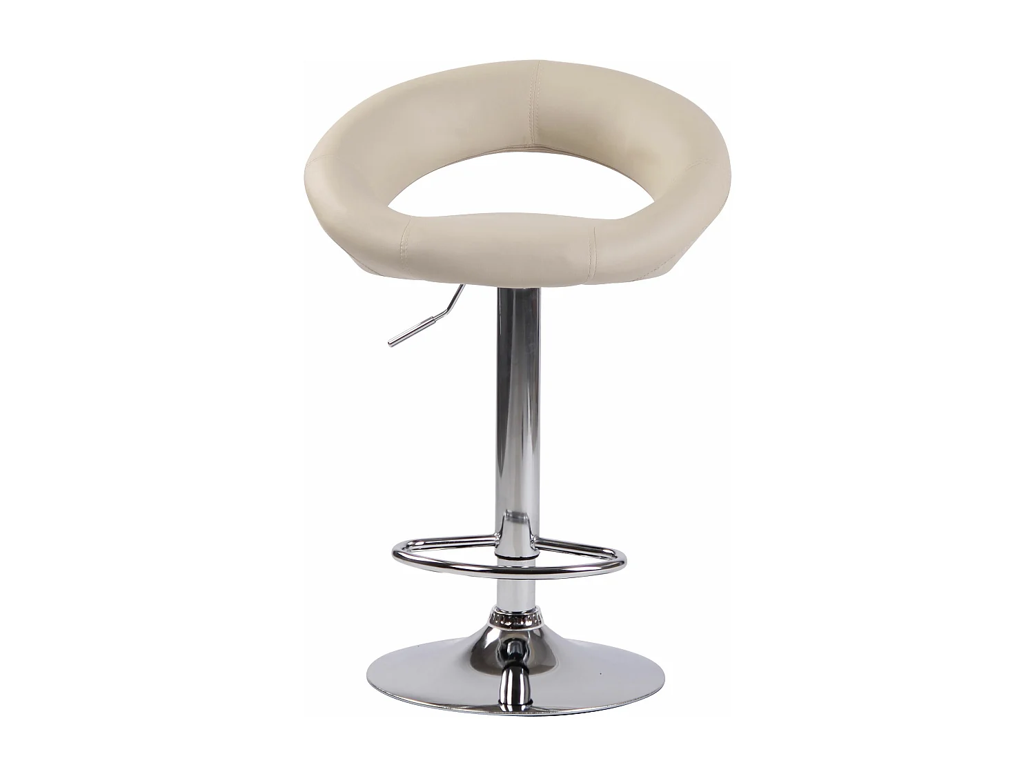 Tabouret de bar - Similicuir & Métal - Crème - Olinda