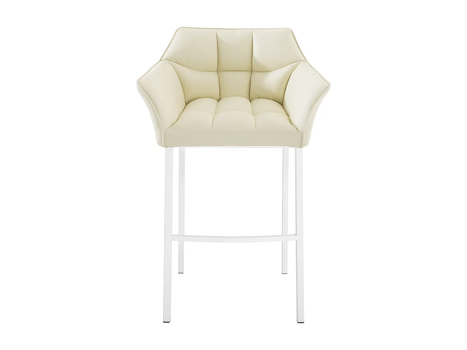 Tabouret de bar - Similicuir & Blanc - Crème - Damaso