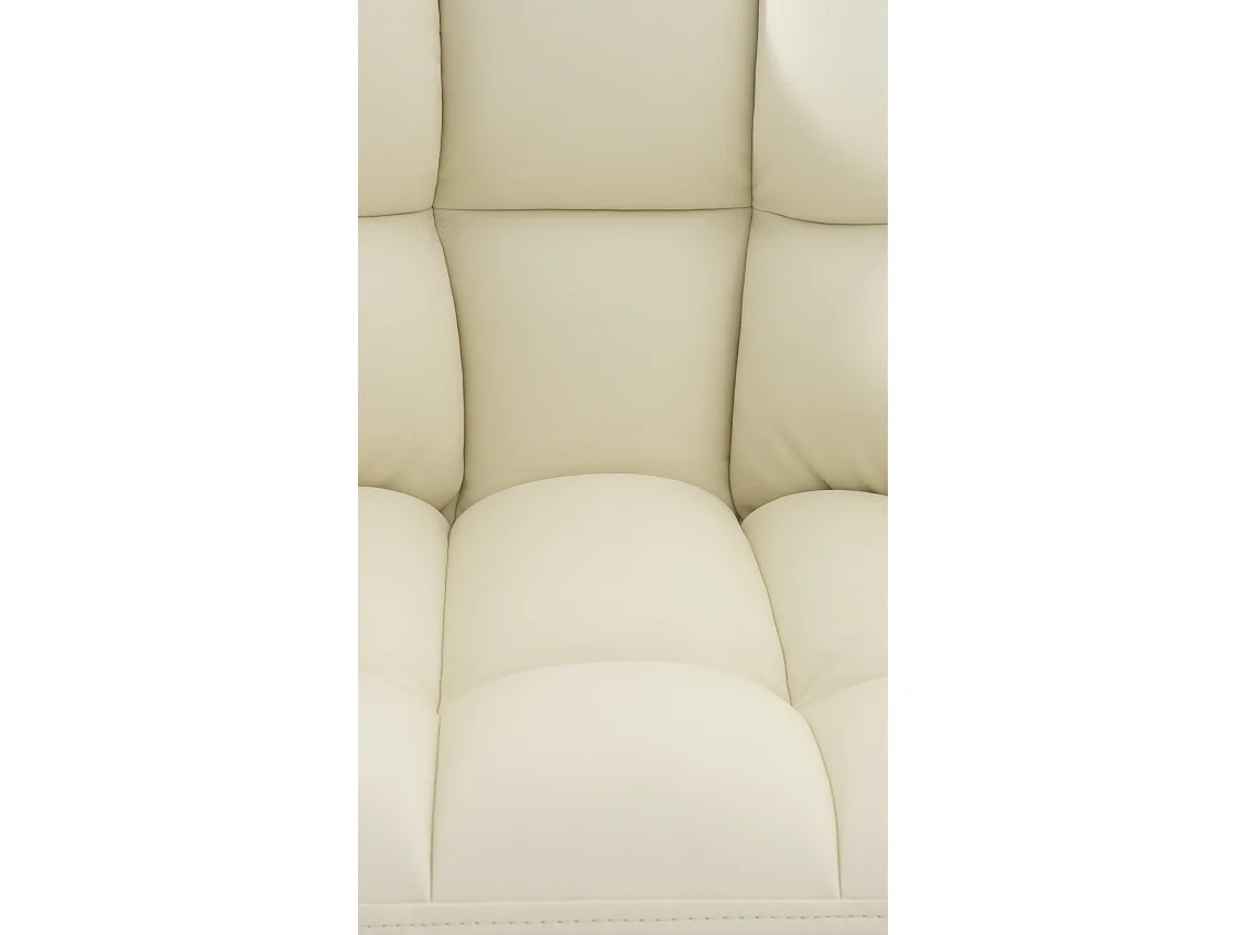 Tabouret de bar - Similicuir & Blanc - Crème - Damaso