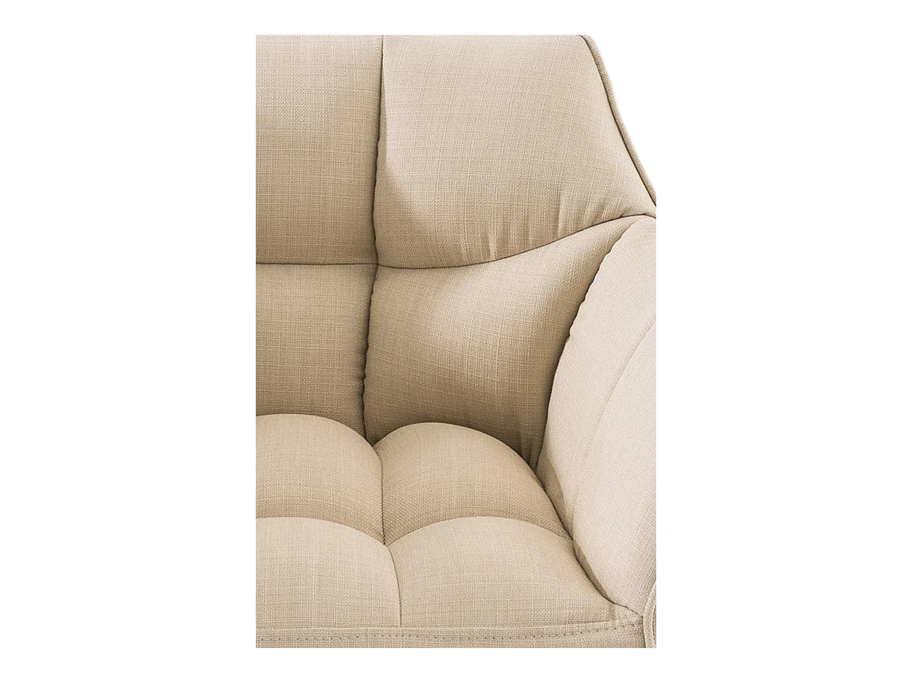 Lot de 2  Tabouret de bar - Tissu & Blanc - Crème - Damaso
