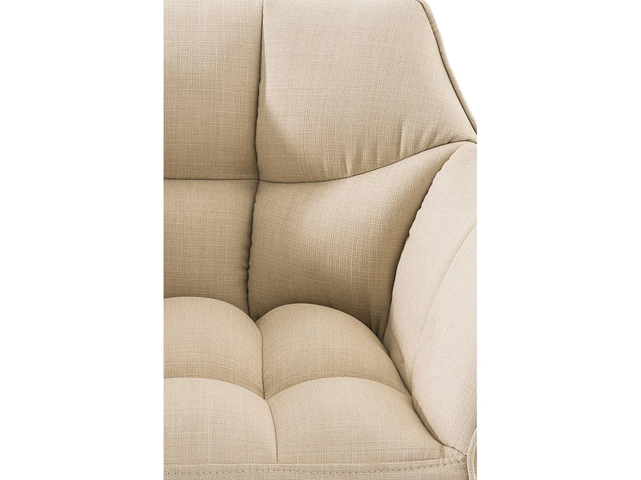 Lot de 2  Tabouret de bar - Tissu & Blanc - Crème - Damaso