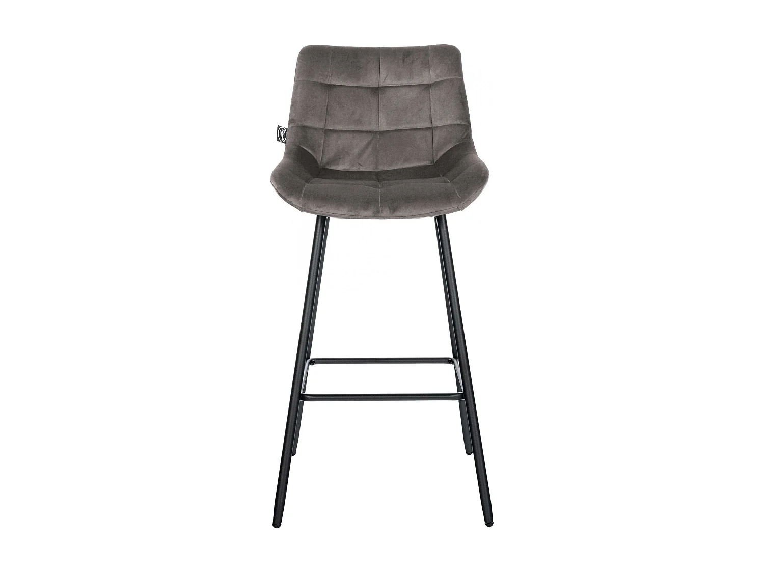 Tabouret de bar - Velours & Métal - Gris - Weston